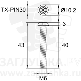ART9121-M6x40 TX-PIN30 A2