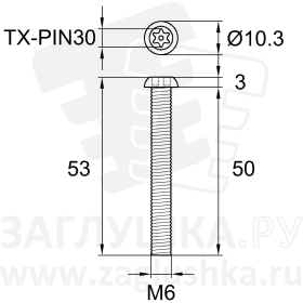 ART9121-M6x50 TX-PIN30 A2