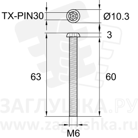 ART9121-M6x60 TX-PIN30 A2